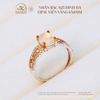 Nhẫn Bạc 925 Đính Đá Opal Viền Vàng 6x8mm