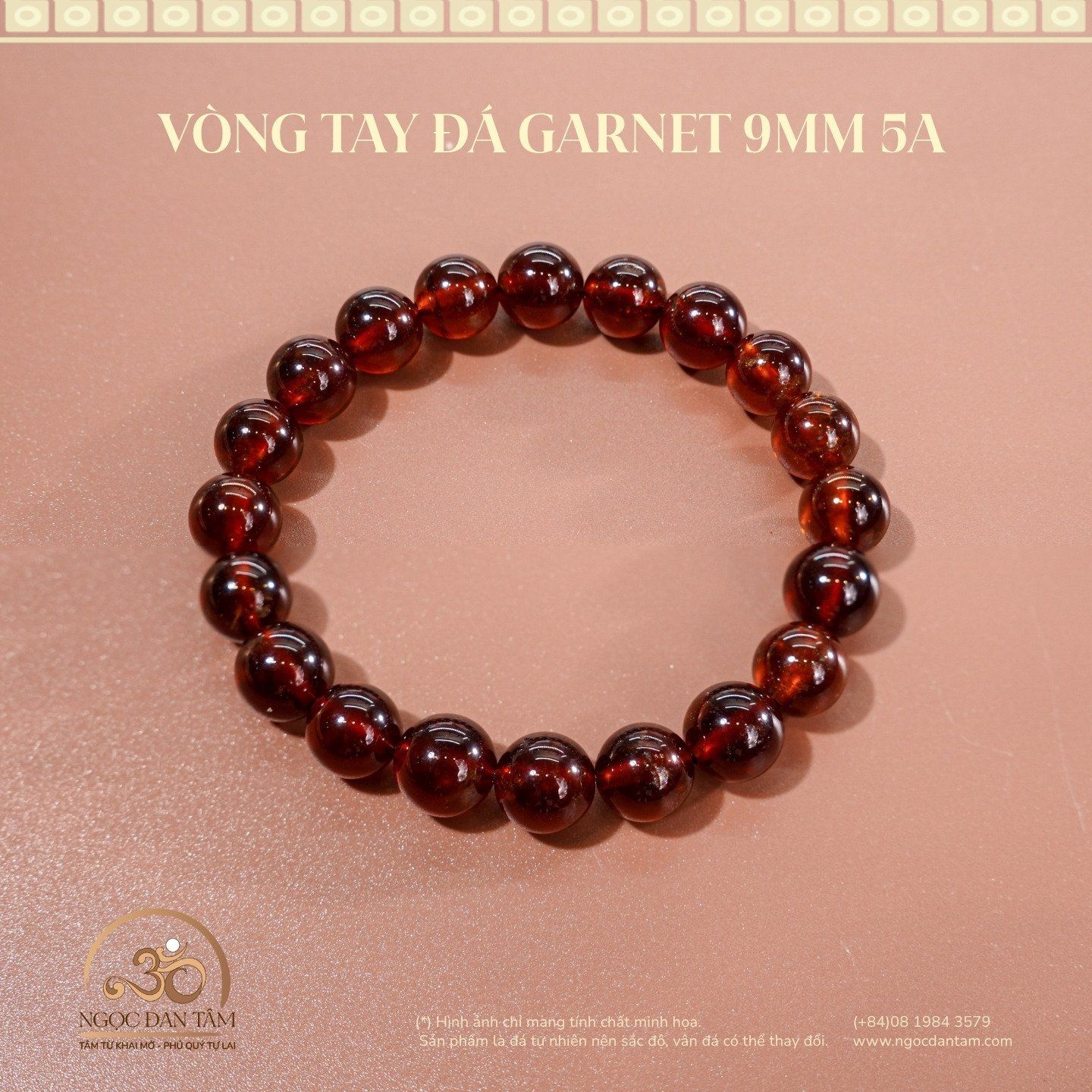  Vòng Tay Garnet 9mm 5A 