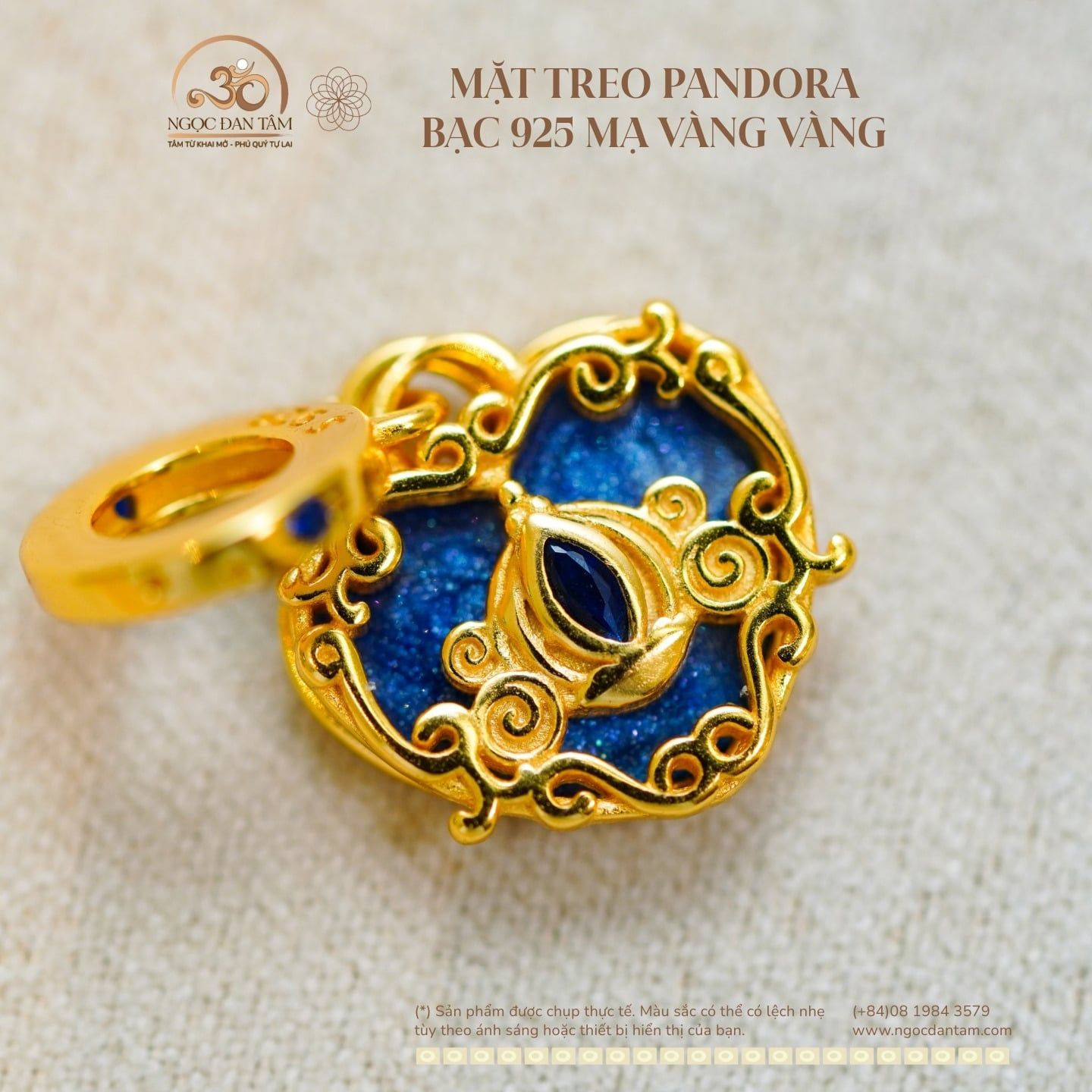  Mặt Treo Pandora Bạc 925 Mạ Vàng Cao Cấp 