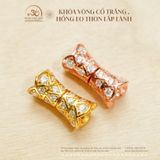  Charm Khóa Vòng Cổ Bạc 925 Mạ Vàng Trắng , Hồng Eo Thon Lấp Lánh 
