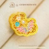  Charm Bướm Mây 22,57mm - Kim Loại Mạ Vàng Cao Cấp 