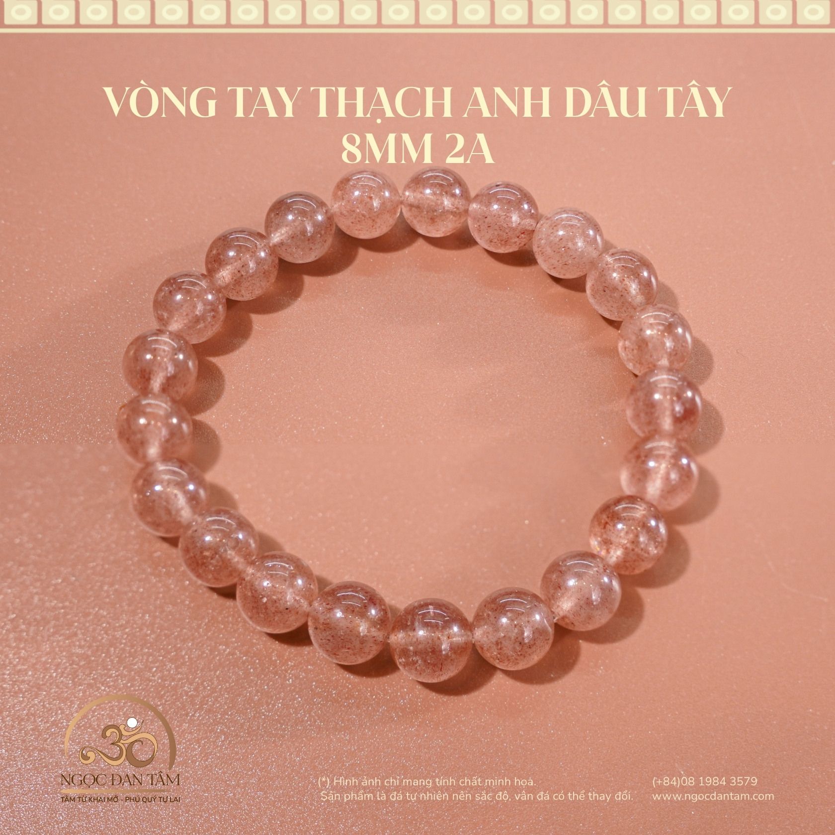  Vòng Tay Dâu Tây 8mm 2A 