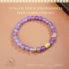 Vòng Tay Thạch Anh Tím 6mm 2A Phối Charm 2 Đầu Sen