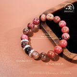  Vòng Tay Thulite 10mm 2A Phối Charm Cỏ 4 Lá 