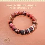  Vòng Tay Thulite 10mm 2A Phối Charm Cỏ 4 Lá 