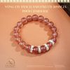 Vòng Tay Đá Thạch Anh Dâu Tây 10mm 2A Phối Charm Bạc