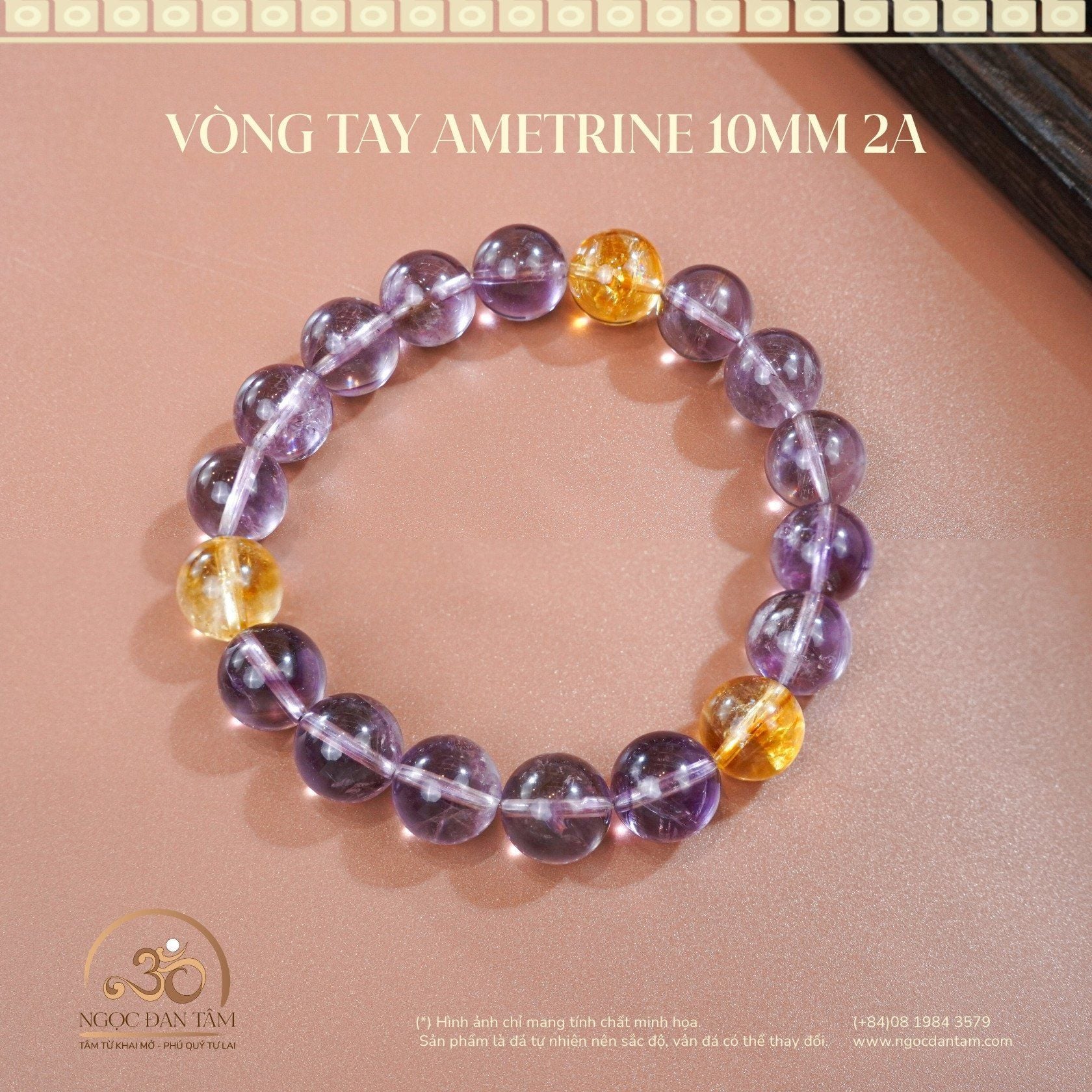  Vòng Tay Ametrine 8mm - 10mm 2A 
