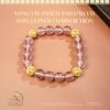 Vòng Tay Đá Thạch Anh Dâu Tây 8mm 2A Phối Charm Bi Tròn