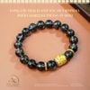  Vòng Tay Thạch Anh Tóc Đen 10mm 8A Phối Charm Lu Thống Tỳ Hưu 