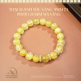  Vòng Tay Thạch Anh Tóc Vàng 9mm 7A Phối Charm Mạ Vàng 