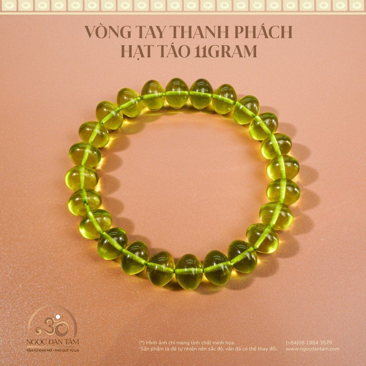  Vòng Tay Thanh Phách Hạt Táo gram 11gram 