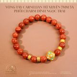  Vòng Tay Carnelian Tứ Xuyên 7mm 5A Phối Charm Hoa Đính Ngọc Trai 