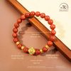  Vòng Tay Carnelian Tứ Xuyên 7mm 5A Phối Charm Hoa Đính Ngọc Trai 