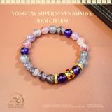  Vòng Tay Đá Super Seven 8mm 6A Phối Charm 