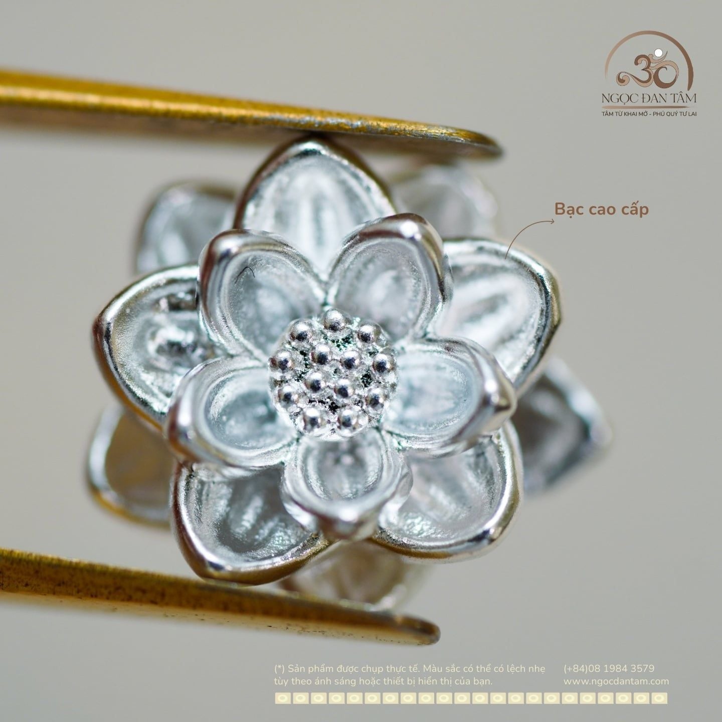  Hoa Sen Bạc 9.97mm - Bạc Cao Cấp 