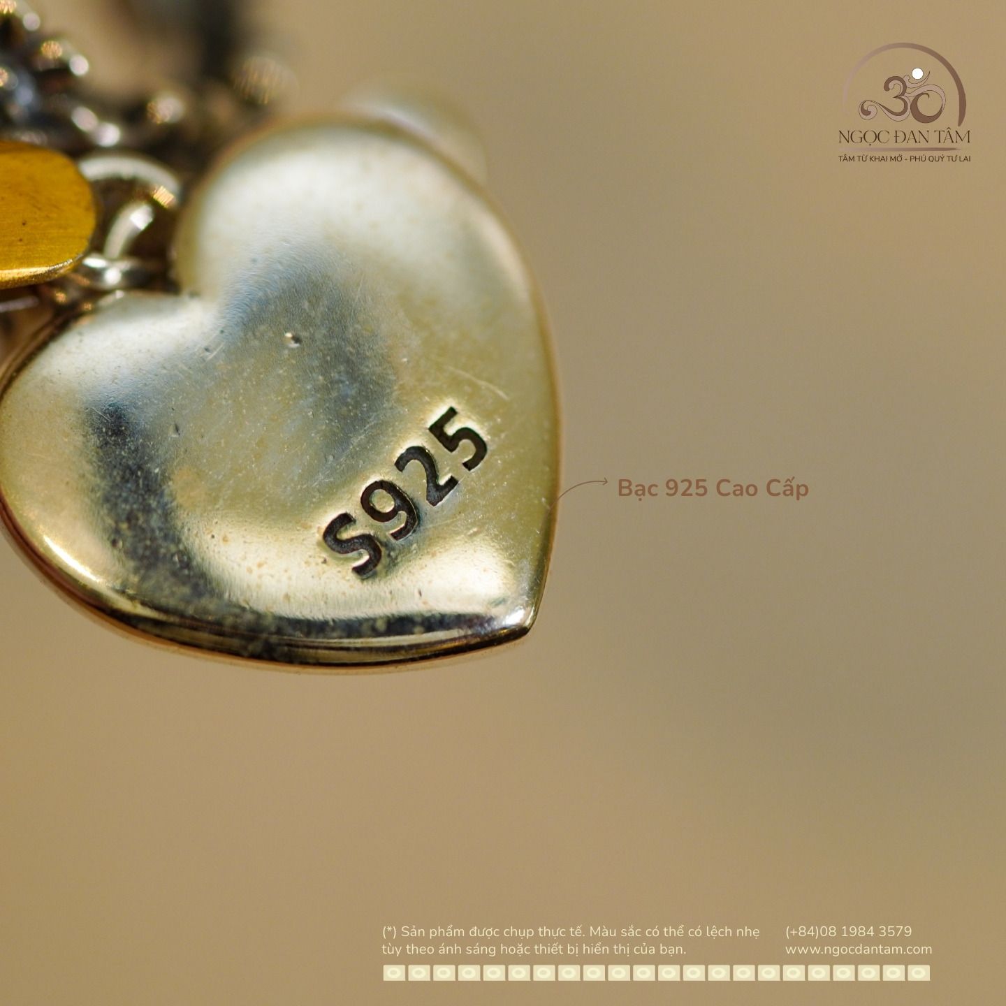  Charm Treo Pandora Ánh Nắng 10.08mm - Bạc 925 Cao Cấp 