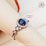  Nhẫn Bạc 925 Đính Đá Sapphire 4x6mm 