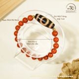  Vòng Tay Dzi Mặt Trời Mặt Trăng Phối Ngọc Bích Đỏ 8mm 