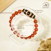  Vòng Tay Dzi Mặt Trời Mặt Trăng Phối Ngọc Bích Đỏ 8mm 