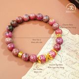  Vòng Tay Đá Thulite 8mm 2A Phối Charm 