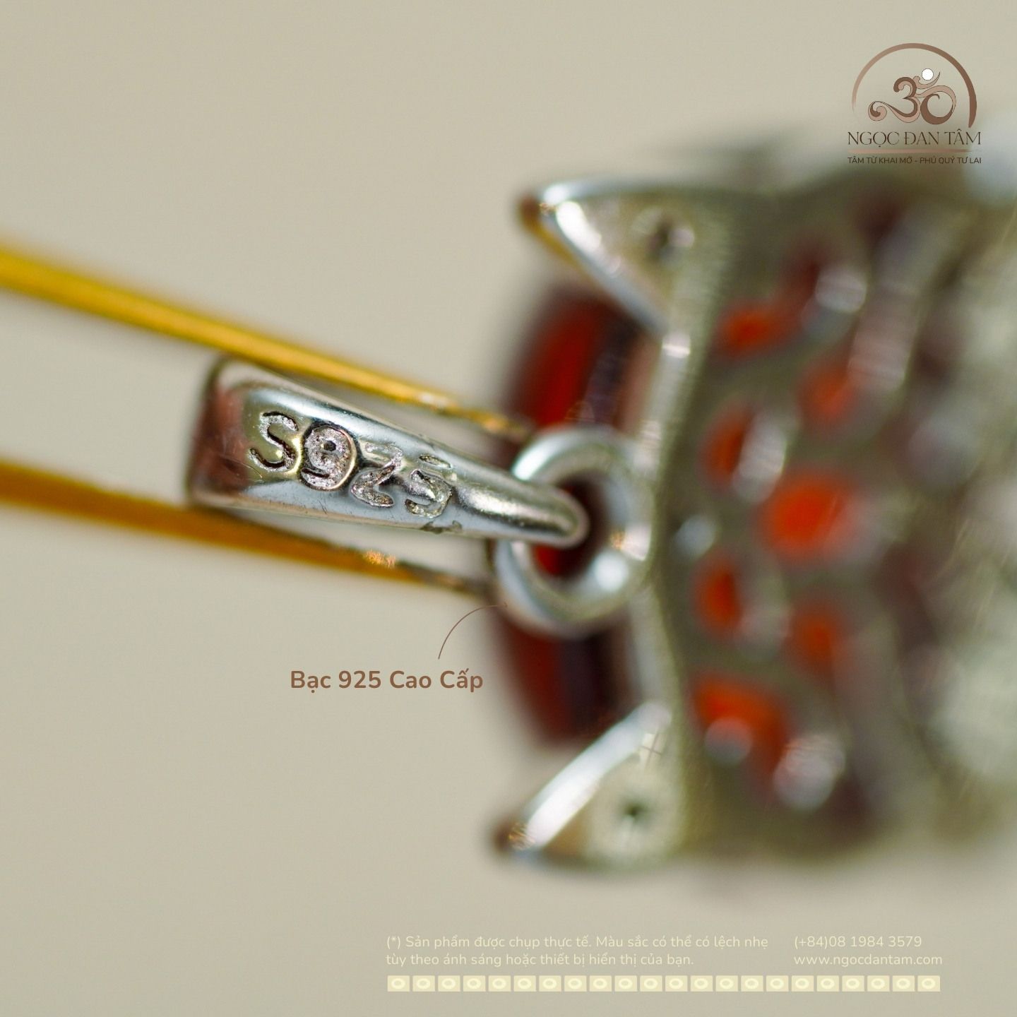  Mặt dây chuyền Hồ Ly Đá Đỏ 12,14mm - Bạc 925 Cao Cấp 