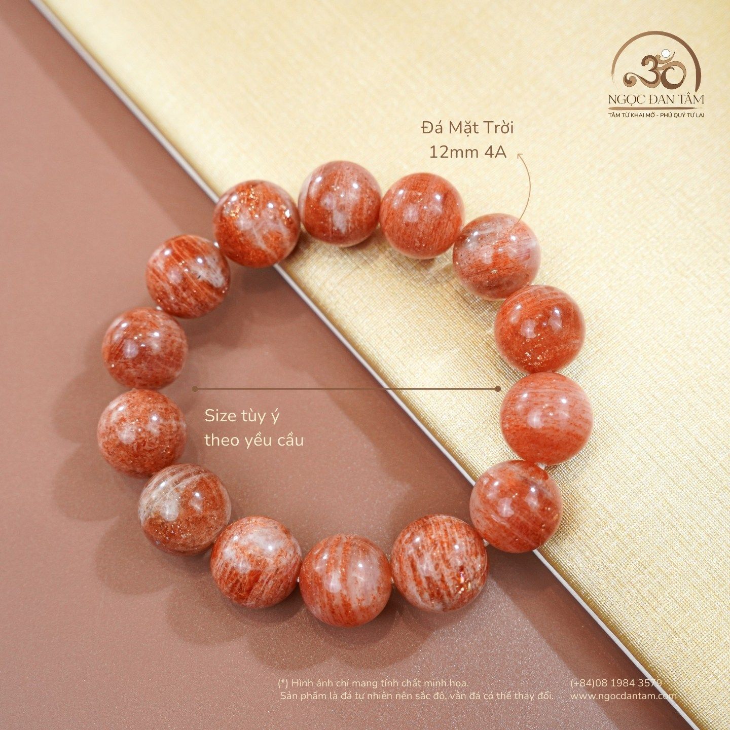  Vòng Tay Đá Mặt Trời 12mm 4A 