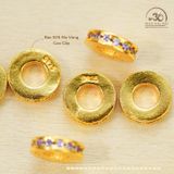  Charm Tròn Dẹp Tím  7.89mm - Bạc 925 Mạ Vàng Cao Cấp 