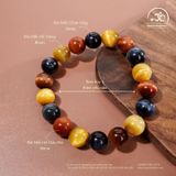  Vòng Tay Mắt Hổ Tam Tài 10mm 5A 