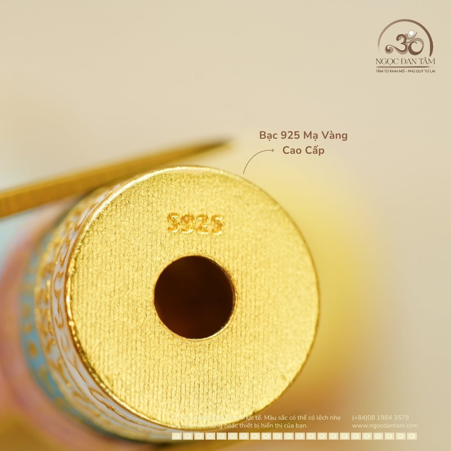  Charm Lu Thống Ngũ Sắc 10mm - Bạc 925 Mạ Vàng Cao Cấp 