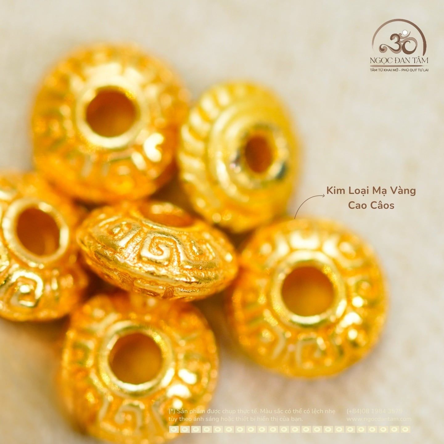  Charm Đệm 027 - Kim Loại Mạ Vàng Cao Cấp 