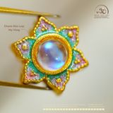  Charm Hoa Đính Đá Trắng 10,91mm - Kim Loại Mạ Vàng Cao Cấp 