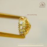  Charm Ốp Đệm Đính Đá 7,67mm - Kim Loại Mạ Vàng Cao Cấp 