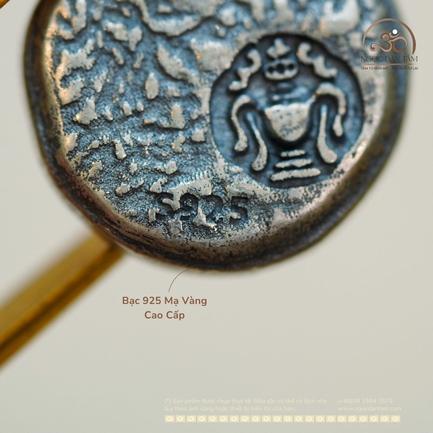  Charm Kỳ Lân 14,41mm - Bạc 925 Mạ Vàng Cao Cấp 