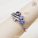  Nhẫn Bạc 925 Đính Đá Tanzanite 3x4mm 