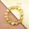  Vòng Tay Thạch Anh Tóc Vàng 11mm 7A Phối Charm Long Quy 