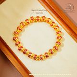  Lắc Tay Bạc 925 Mạ Vàng Lục Tự Chân Ngôn 