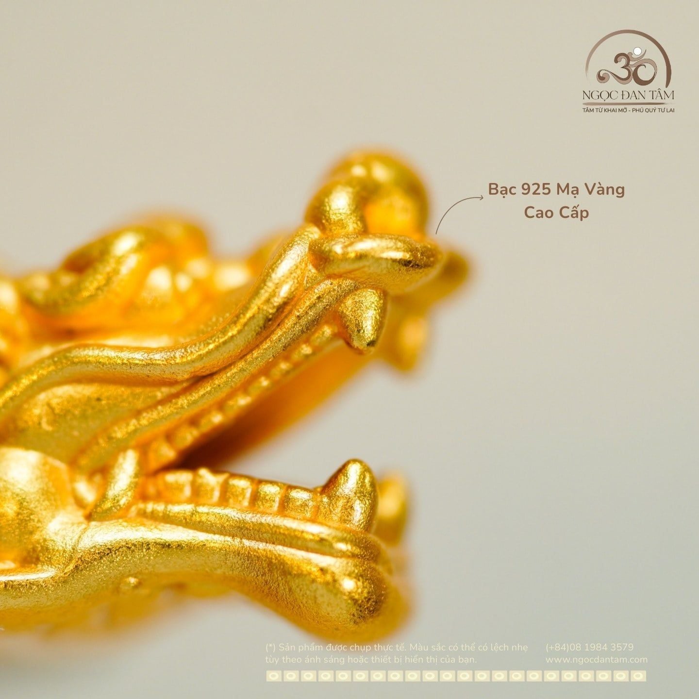  Charm Thần Long 18.65mm - Bạc 925 Mạ Vàng Cao Cấp 