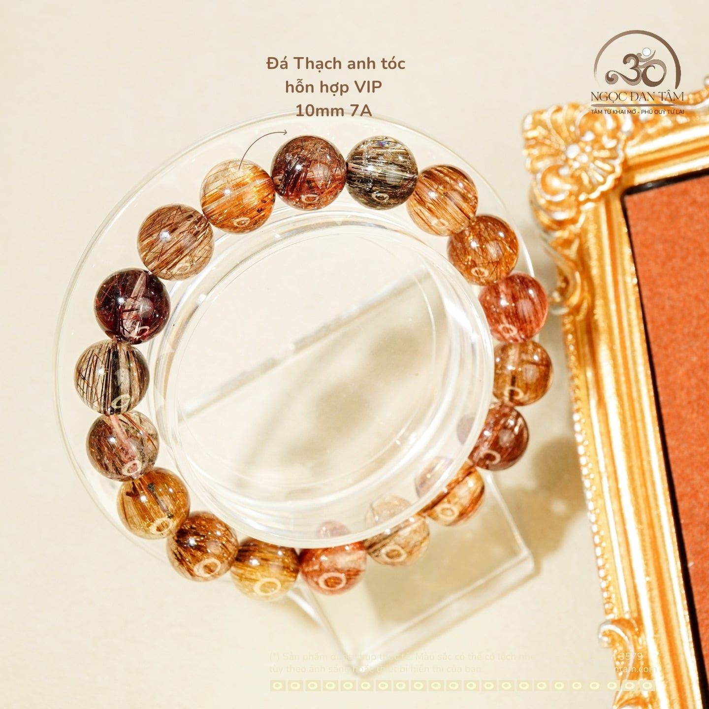  Vòng Tay Thạch anh tóc hỗn hợp VIP 10mm 7A 