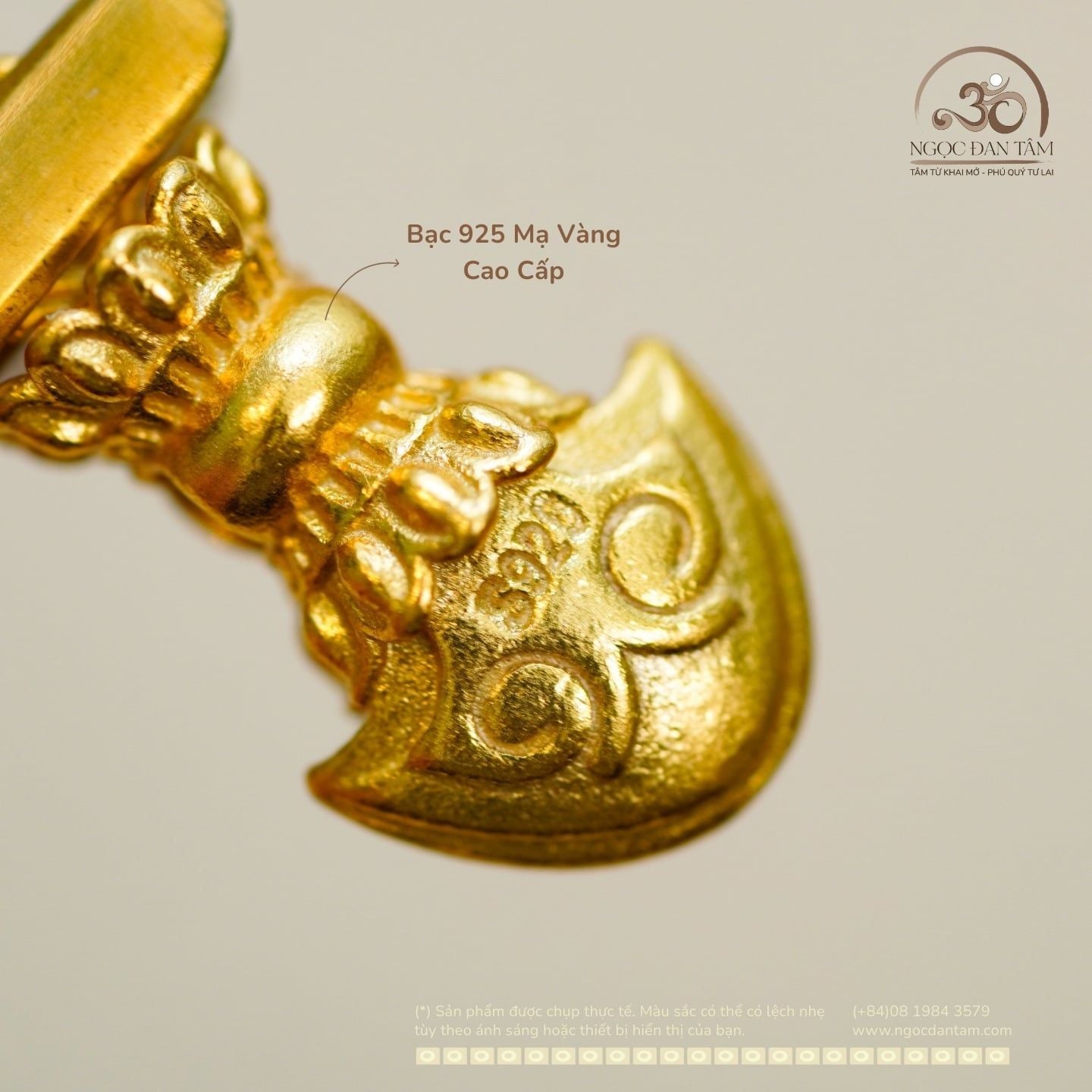  Charm Mỏ Neo 19,53mm - Bạc 925 Mạ Vàng Cao Cấp 