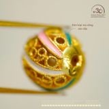  Charm Tròn 3 Màu 9.76mm - Kim Loại Mạ Vàng Cao Cấp 