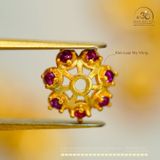  Charm Đài Hoa Đá Hồng - Kim Loại Mạ Vàng 