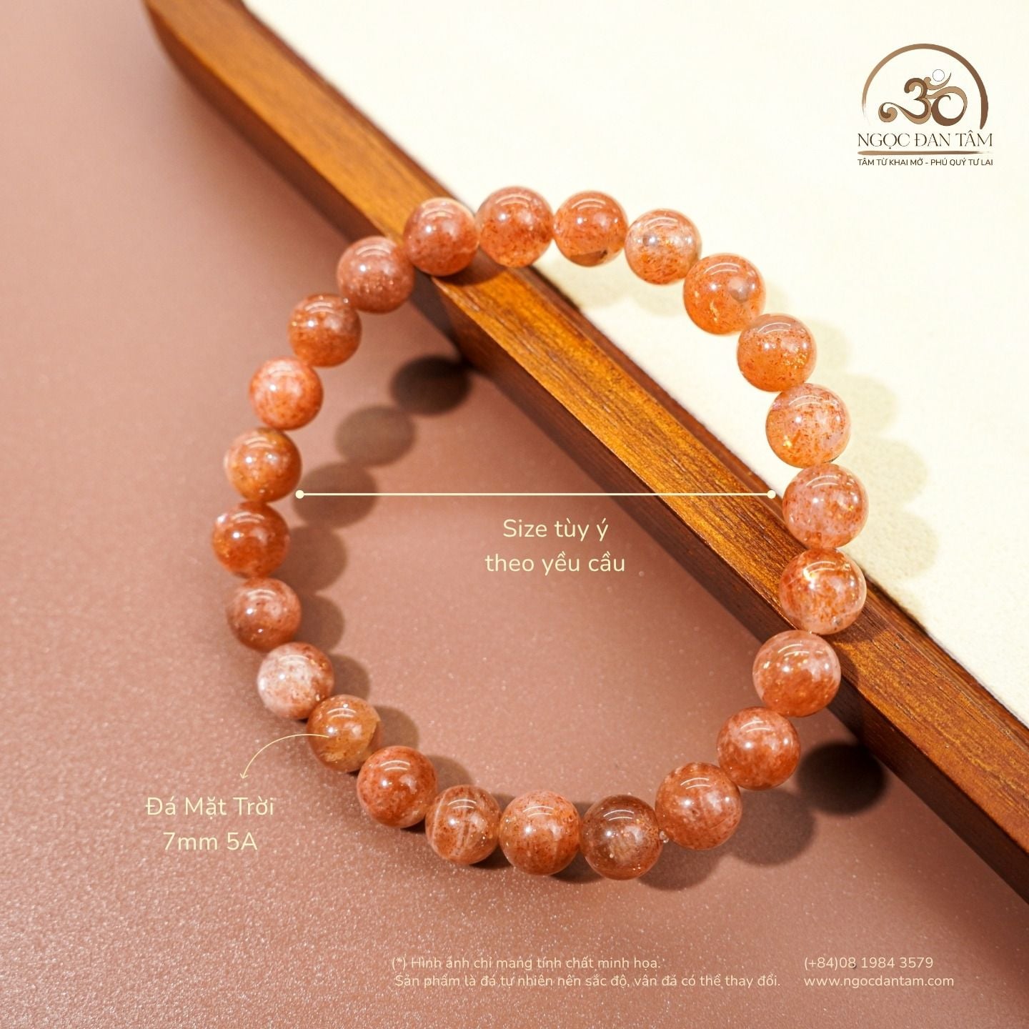  Vòng Tay Đá Mặt Trời 7mm 5A 