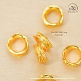  Charm Tròn Gân 6.60mm - Bạc 925 Mạ Vàng Cao Cấp 