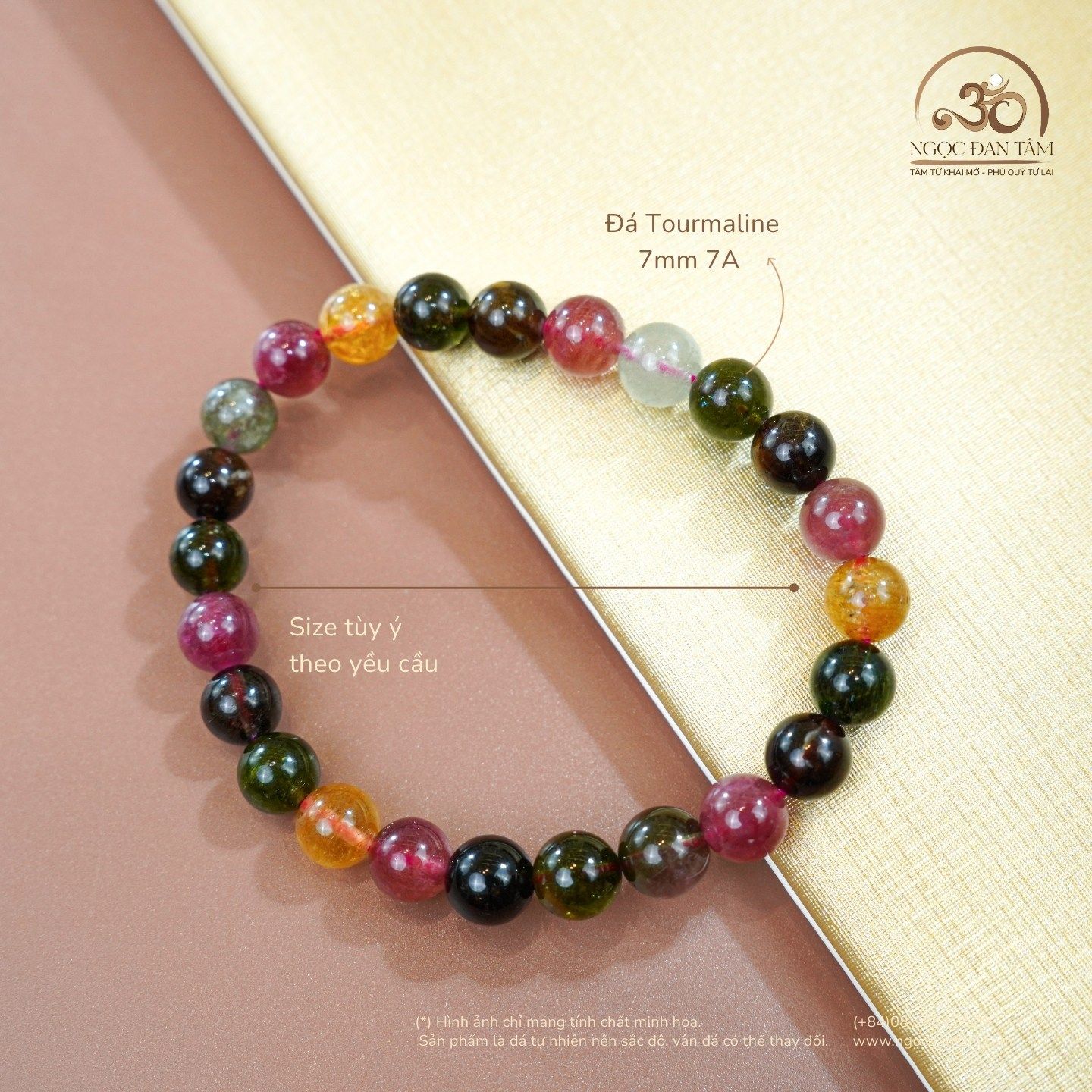  Vòng Tay Đá Tourmaline 7mm 7A 