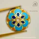  Charm Minh Châu Xanh - Kim Loại Mạ Vàng 