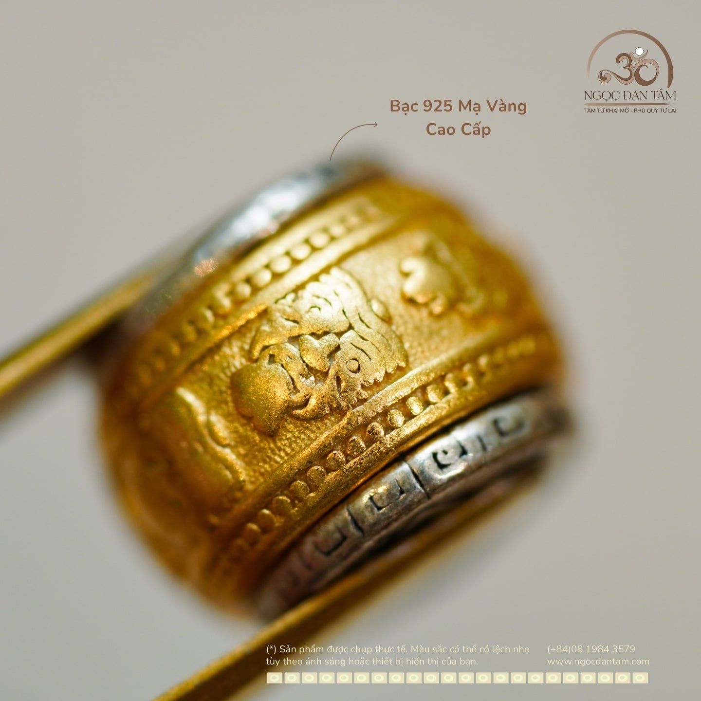  Charm Hạt Trống Chú Zakiram 11,16mm - Bạc 925 Mạ Vàng Cao Cấp 