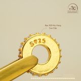  Charm Tròn Dẹp Đính Đá Lớn 8.46mm - Bạc 925 Mạ Vàng Cao Cấp 