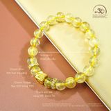  Thạch Anh Tóc Vàng 8mm 7A Phối Charm Bạc Mạ Vàng 