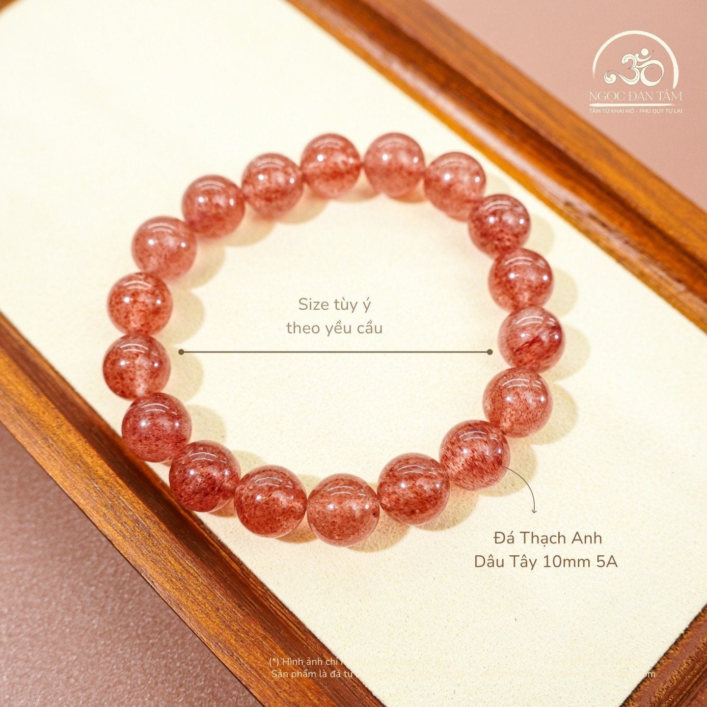  Vòng Tay Thạch Anh Dâu Tây 10mm 5A 
