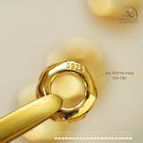  Charm Trụ Tròn Vảy Rồng Nhỏ - Bạc 925 Mạ Vàng Cao Cấp 